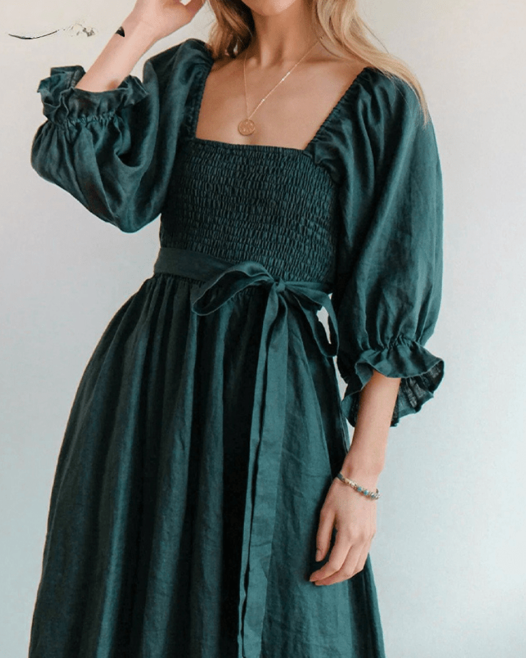 Tana | Elegantes französisches Kleid mit Rüschensleeves für einen schicken und sophistischen Look