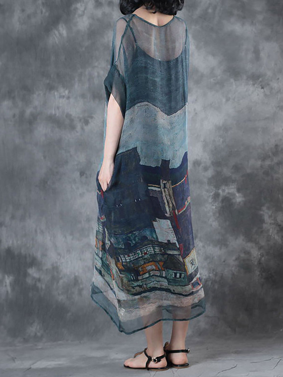 Despina | Luftiges Kleid mit lockerem Druckmuster