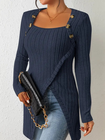 Camille | Asymmetrisches Oberteil mit Knopfdetails