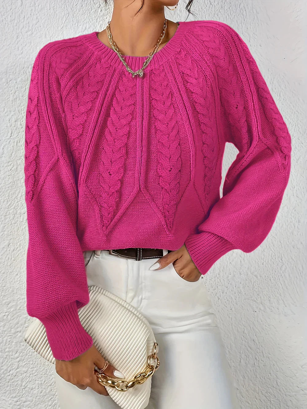 Lea | Eleganter Damenpullover mit feinem Strickmuster