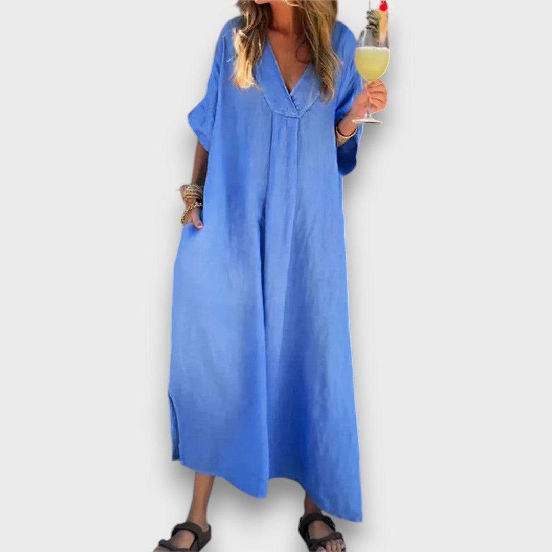 Mariane – Weites Sommerkleid mit V-Ausschnitt