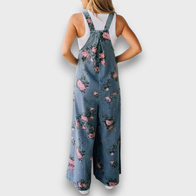 Tivola – Weit geschnittener Blumen-Denim-Overall