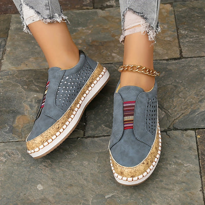 Farbenfrohe Slip-On Loafers Atmungsaktives Cut-Out-Design