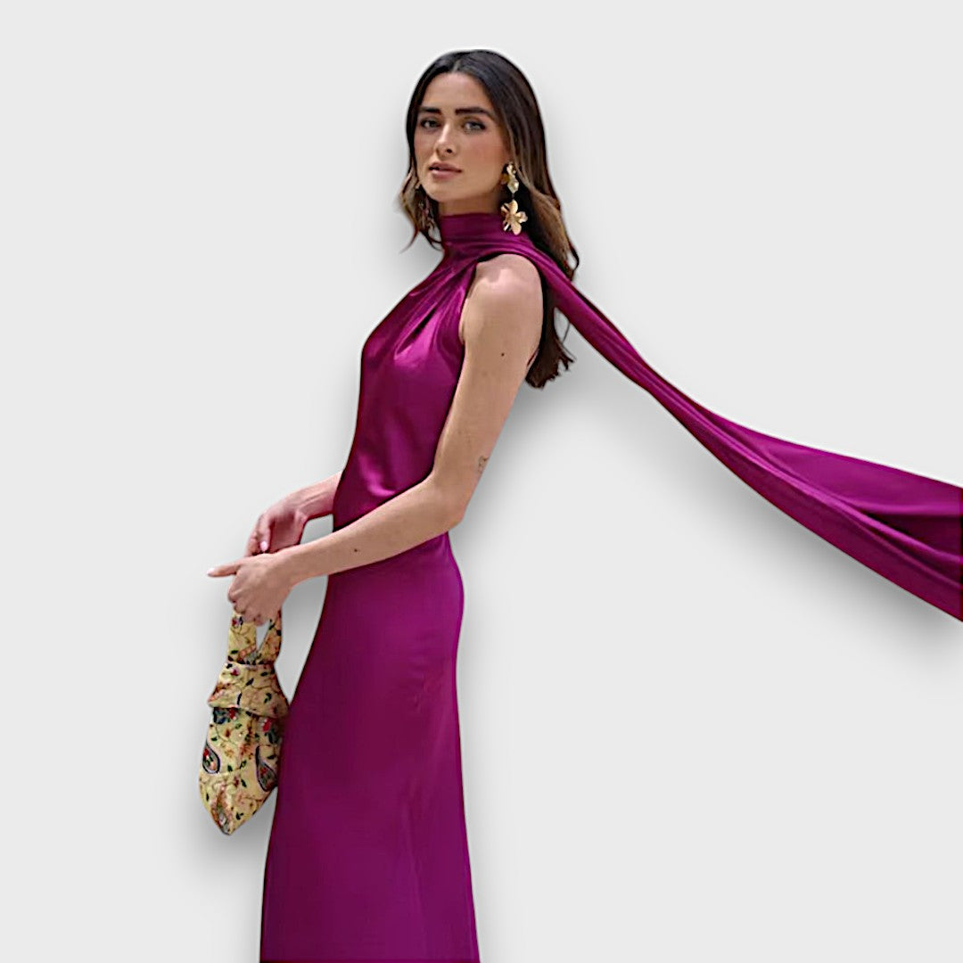 Corinne – Asymmetrisches Abendkleid mit Drapierung