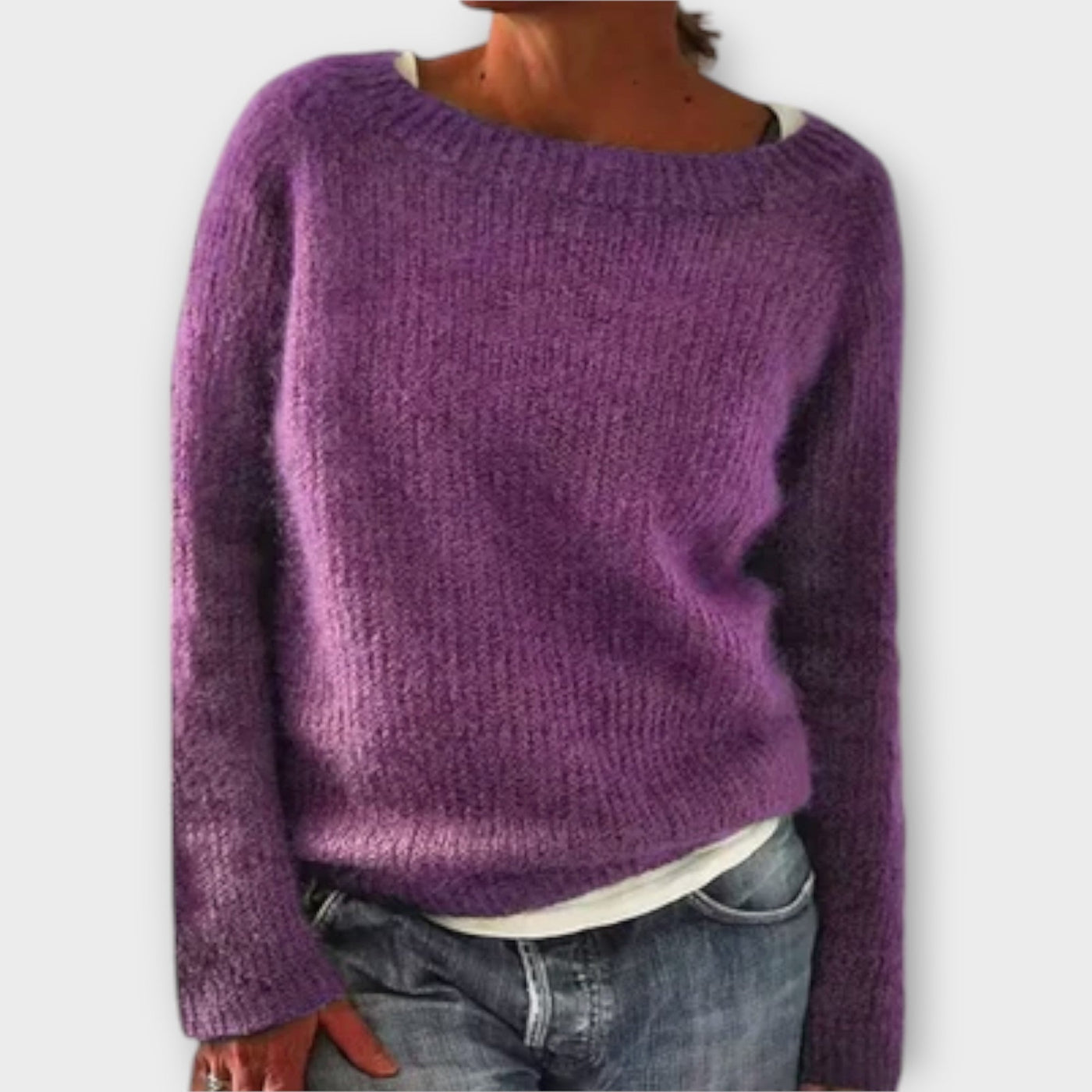 Roria – Einfarbiger Strickpullover