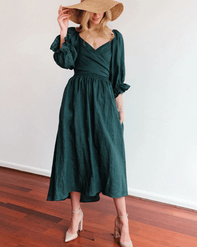 Tana | Elegantes französisches Kleid mit Rüschensleeves für einen schicken und sophistischen Look