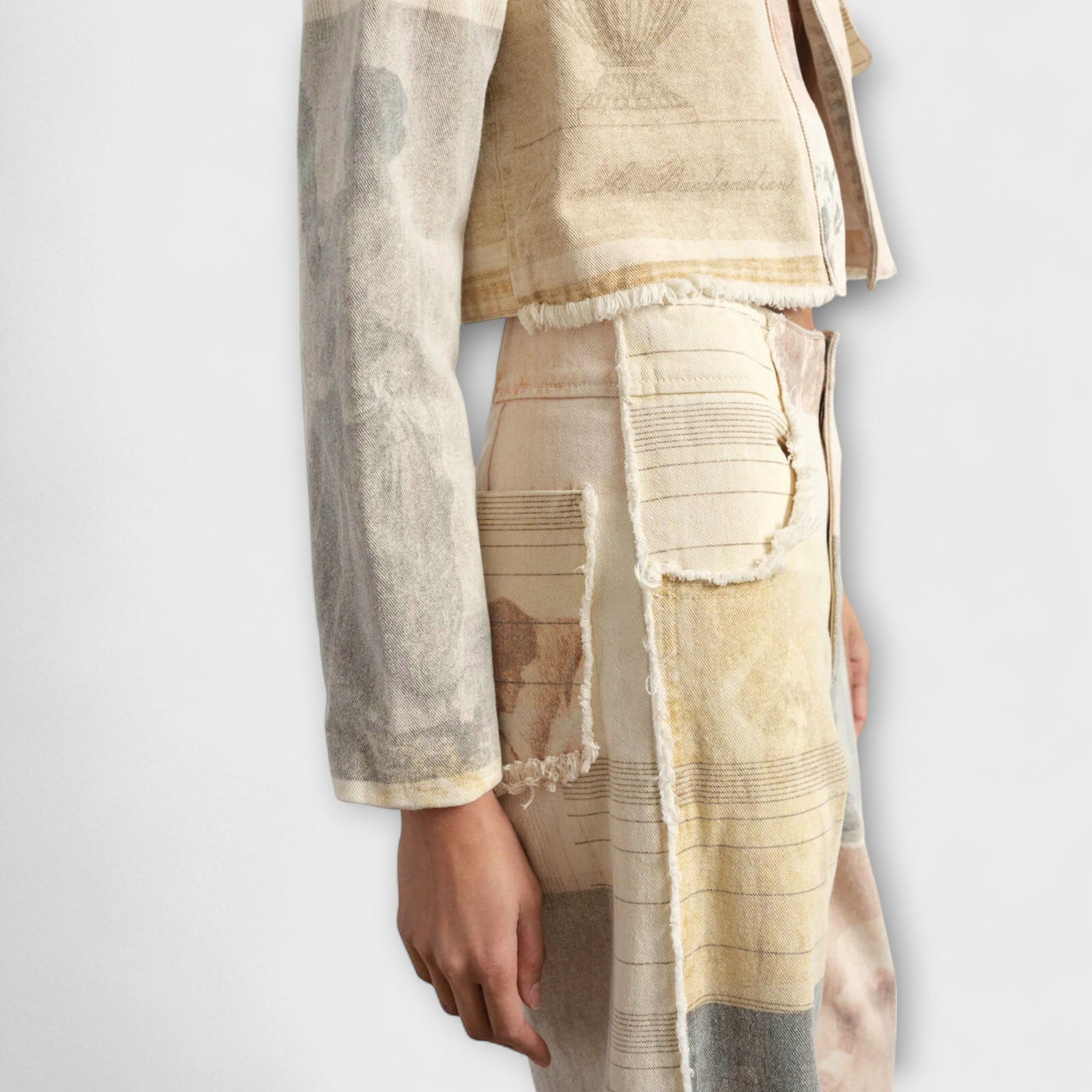 Rhea – Bedruckte Wide-Leg Jeans mit Vintage-Flair