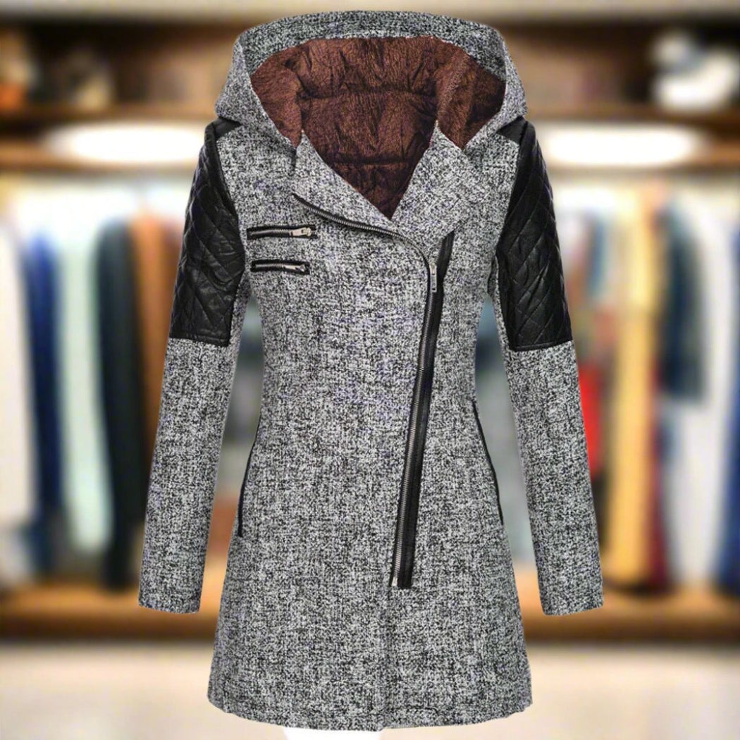 Noëlle | Langer Wintermantel für Damen mit warmem Futter