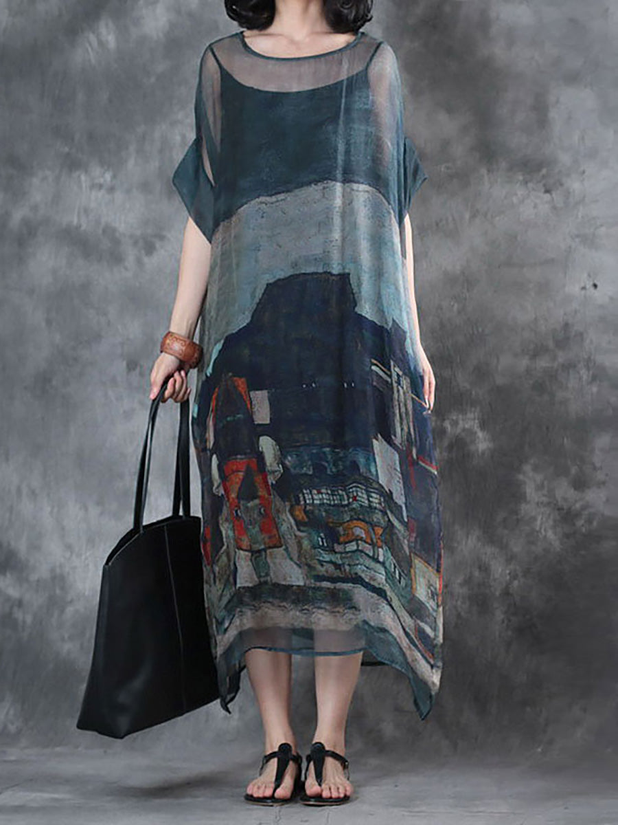 Despina | Luftiges Kleid mit lockerem Druckmuster