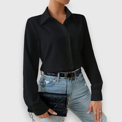 Maira – Hemd-Body mit klassischem Kragen