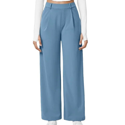 Bundfaltenhose mit hoher Taille, geradem Bein und eleganten Seitentaschen