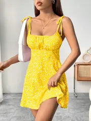 Imogen -  Elegantes Stretch-Cami-Kleid mit Blumenmuster und Taille