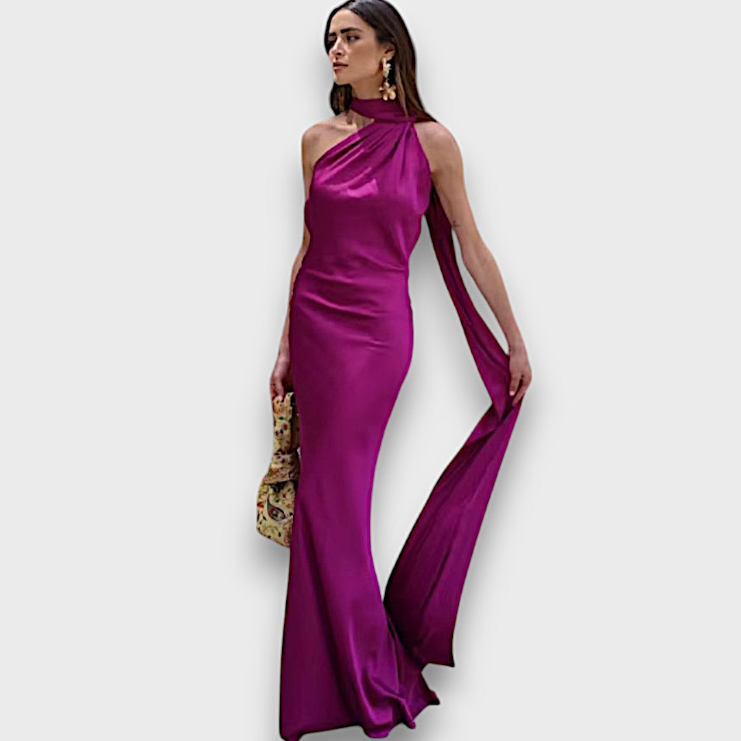 Corinne – Asymmetrisches Abendkleid mit Drapierung