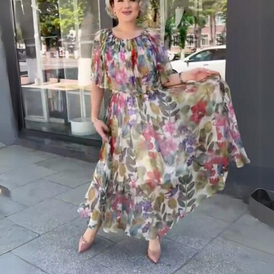 Donna™ - Damen Floral Maxi Kleid