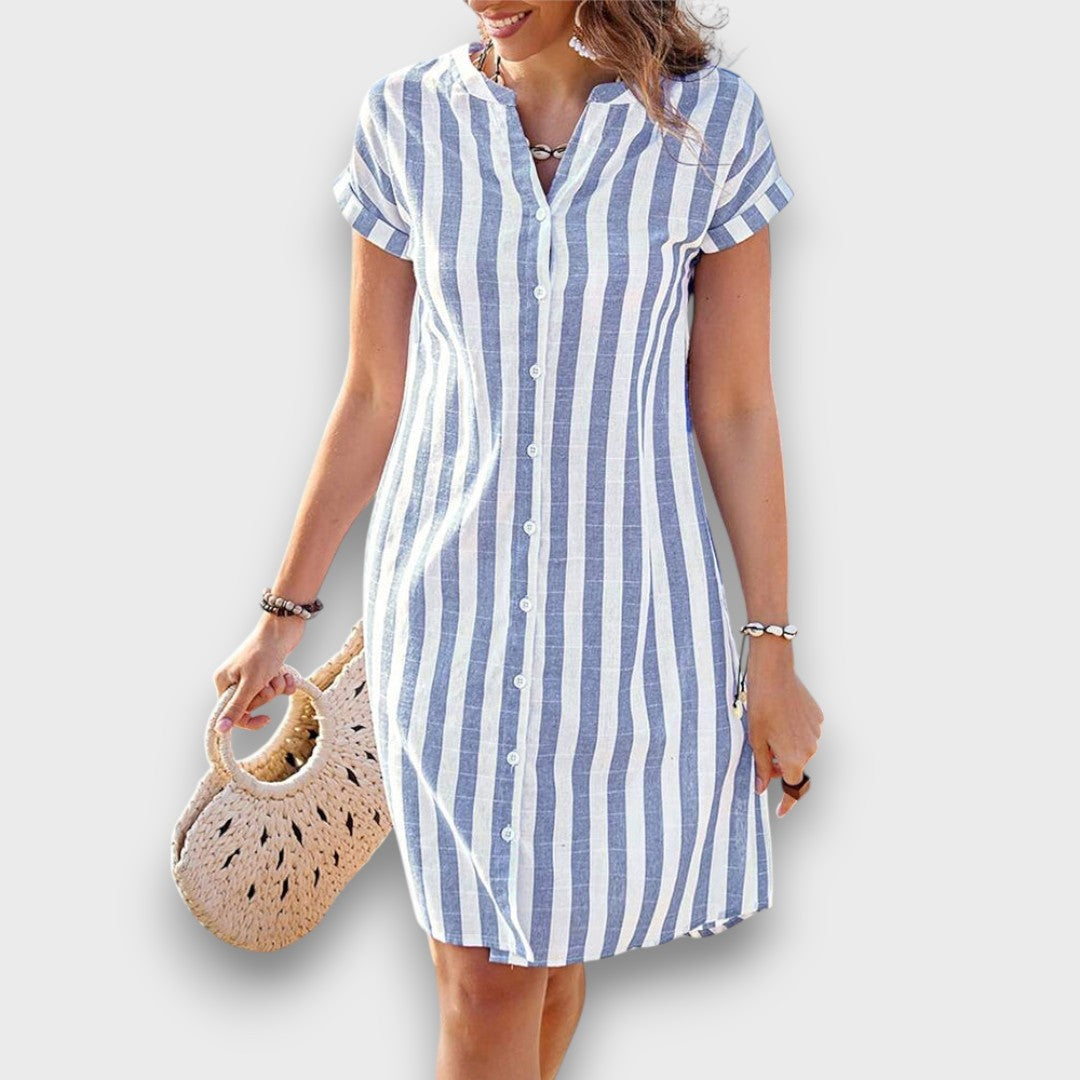 Martine – Gestreiftes Hemdblusenkleid mit Leichtigkeit