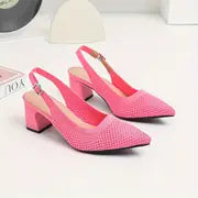 Hailey - Atmungsaktive Strickschuhe mit spitzer Zehe und Knöchelriemen