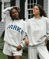 Graues Sweatshirt 2er Set Marineblau & Weiß
