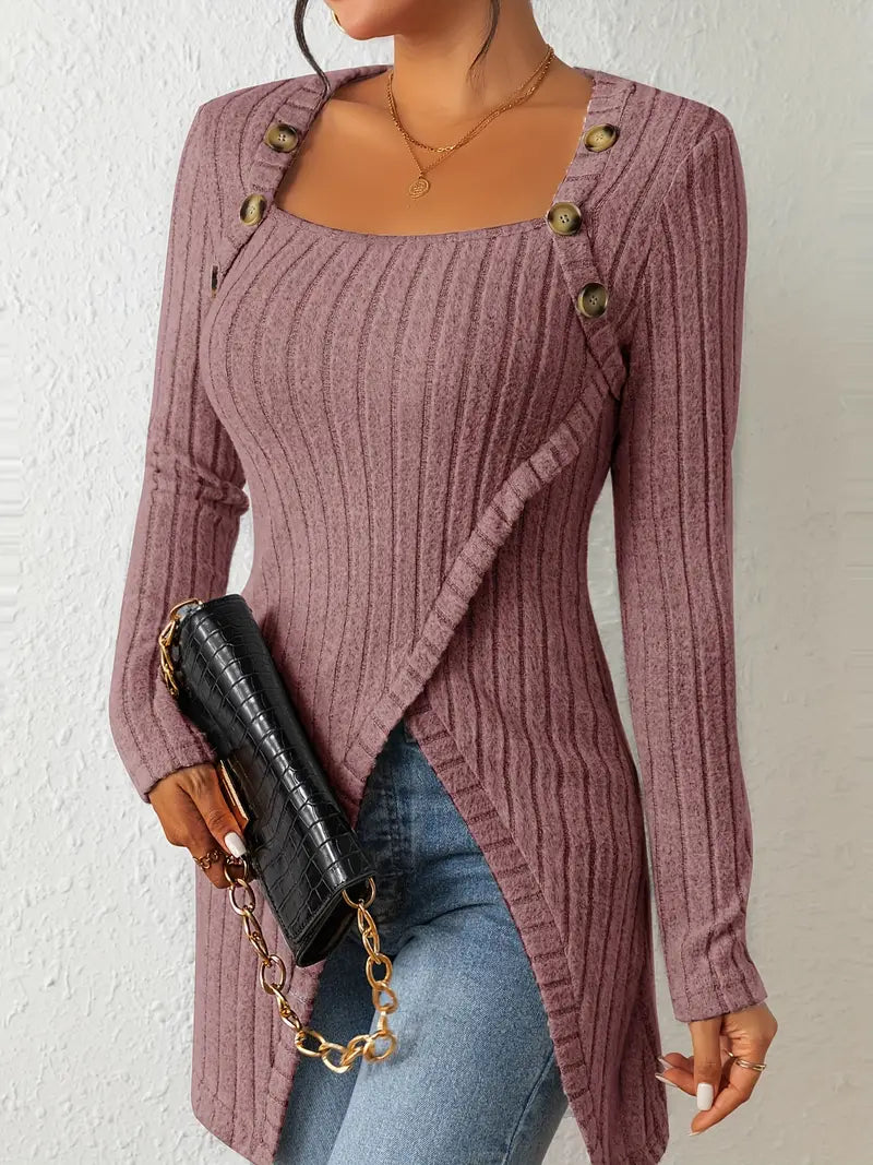 Camille | Asymmetrisches Oberteil mit Knopfdetails