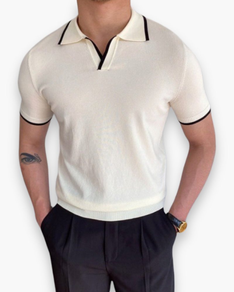 Herren Klassisches Polo Shirt | V-Kragen Poloshirt