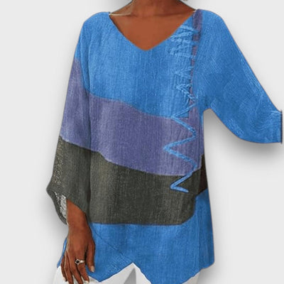 Mevara – Legere Bluse mit asymmetrischem Saum