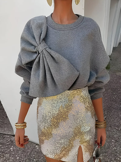 Neysha - stylischer pullover mit großer schleife