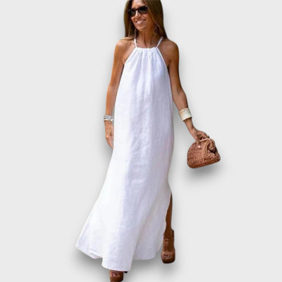 Elvya – Maxikleid mit fließendem Fall und offenem Rücken