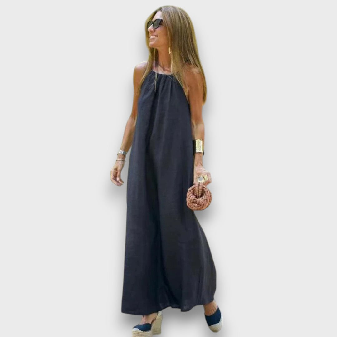 Elvya – Maxikleid mit fließendem Fall und offenem Rücken