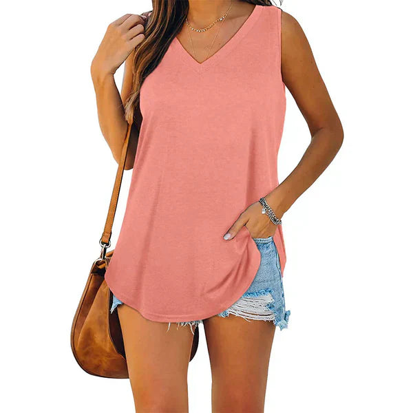 Ophelia – jersey-tanktop mit v-ausschnitt