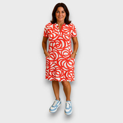 Serena – Bedrucktes V-Neck-Kleid für mühelose Eleganz