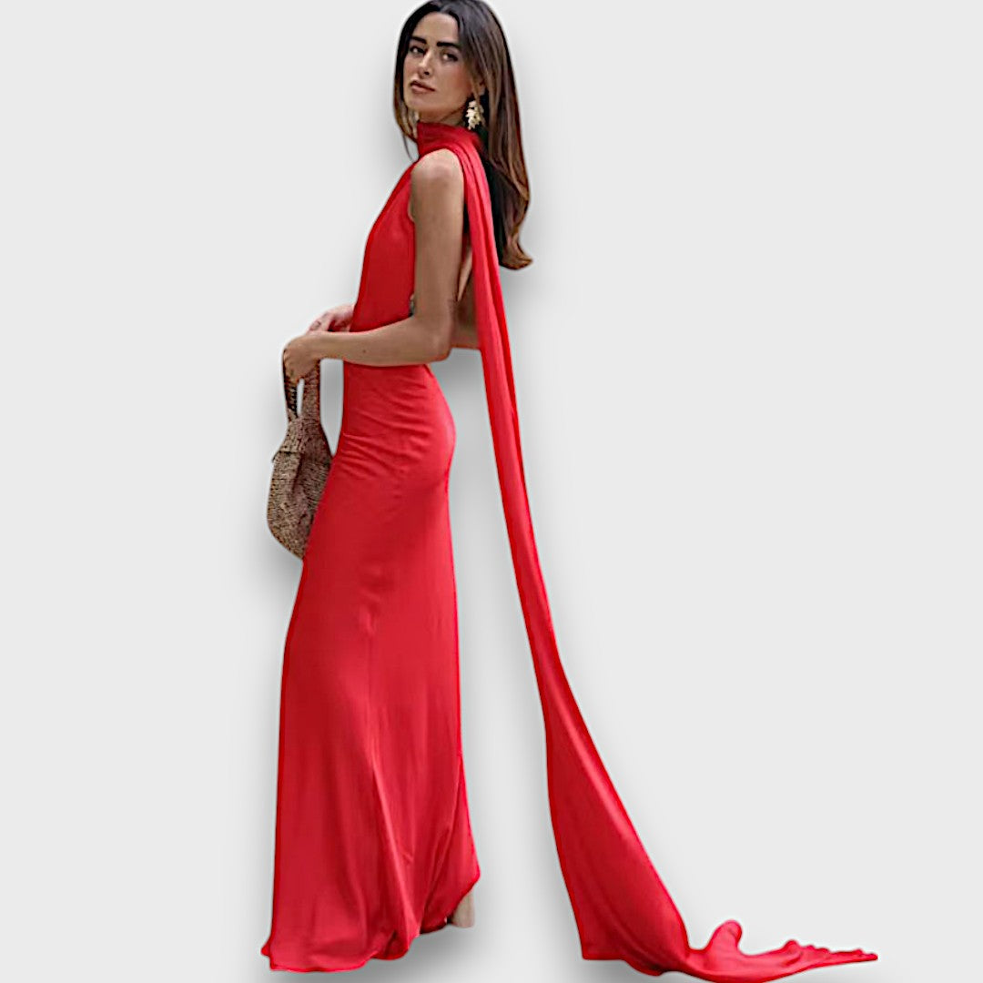 Corinne – Asymmetrisches Abendkleid mit Drapierung