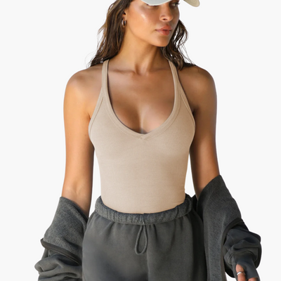 Ärmelloses Top für Damen - Blusentop mit V-Ausschnitt