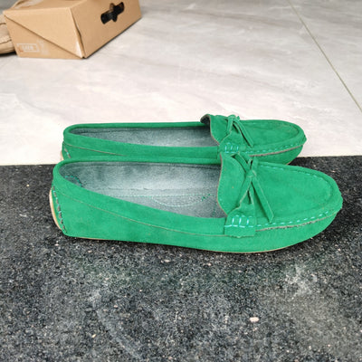 Retro Loafers mit Schleifen-Detail, Runde Zehen Slip-On Schuhe