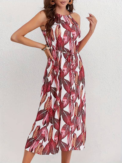 Jocelyn® | Neckholder-Strandkleid mit Blattmuster