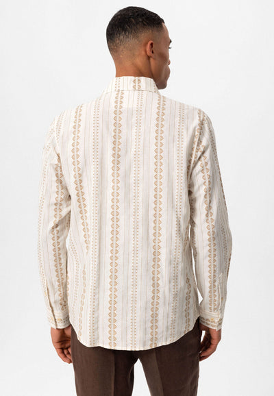 ANTIOCH | Hemd mit ethnischem Muster – Beige