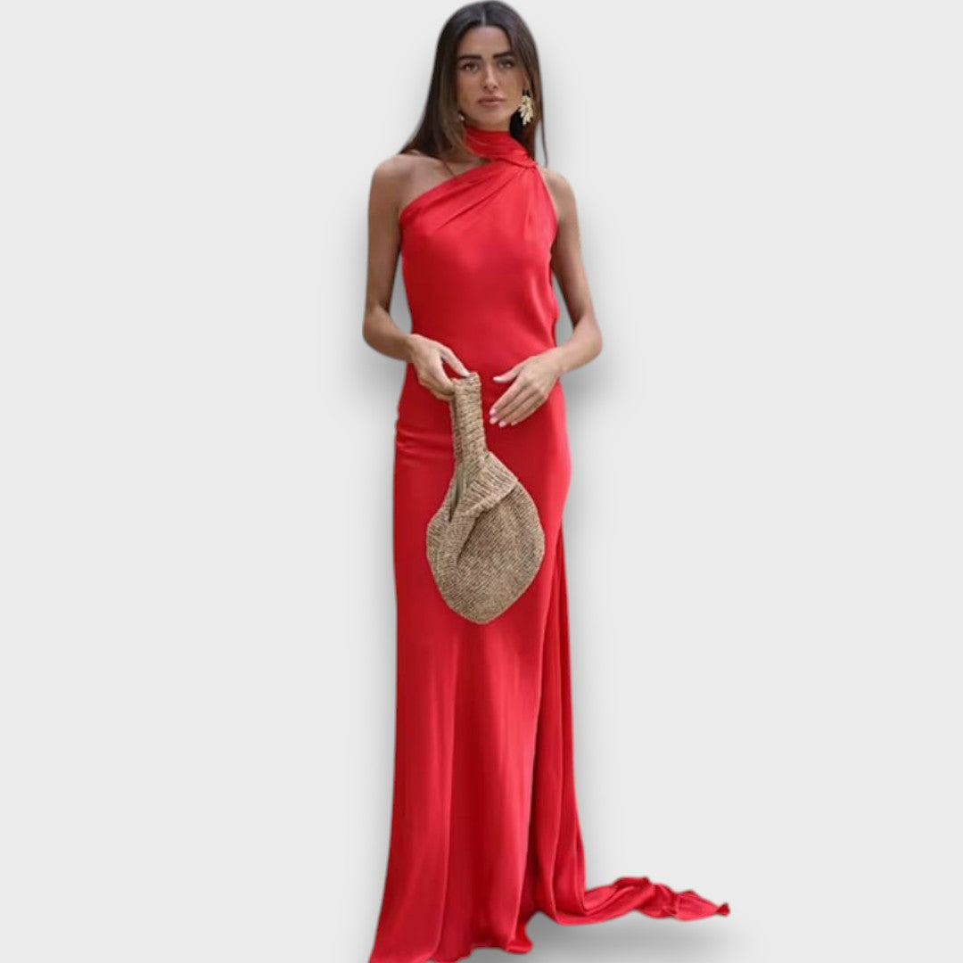 Corinne – Asymmetrisches Abendkleid mit Drapierung