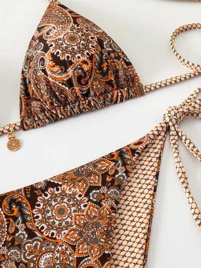 Bikini-Set mit Print – Sexy Neckholder & Hochgeschnittene Passform