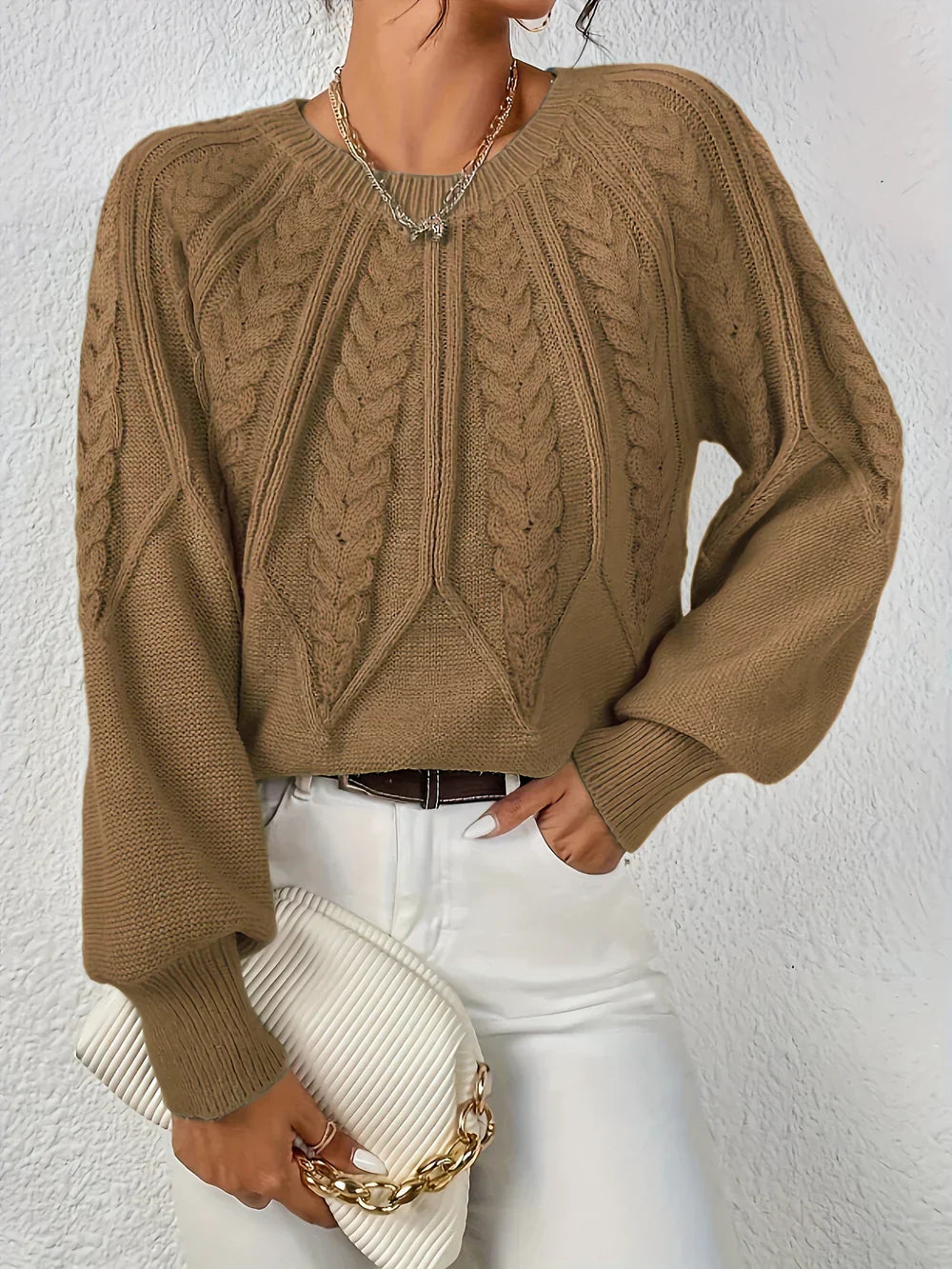 Lea | Eleganter Damenpullover mit feinem Strickmuster