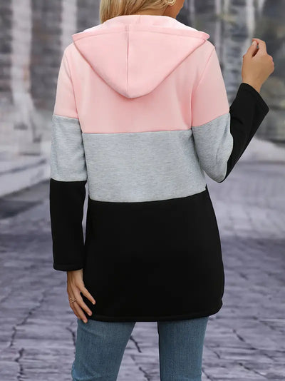 Beatrice - Elegante Color Block Kapuzenjacke für Frauen