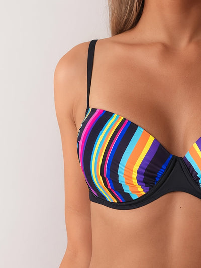 Damen Bikini Set – Gestreift, Hochdehnbar, Elegant & Sportlich