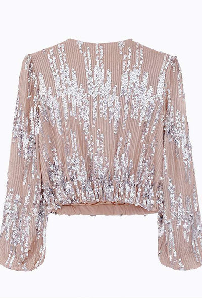 Abend-Top mit glitzernden Pailletten für besondere Anlässe