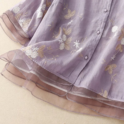 Camille | Elegante Bluse aus bestickter Baumwolle