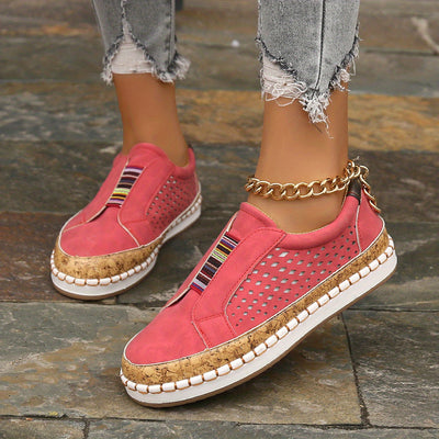 Farbenfrohe Slip-On Loafers Atmungsaktives Cut-Out-Design