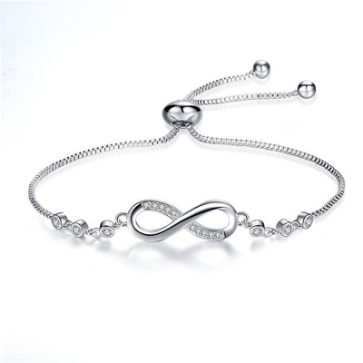 Verstellbares Infinity-Armband in Silber