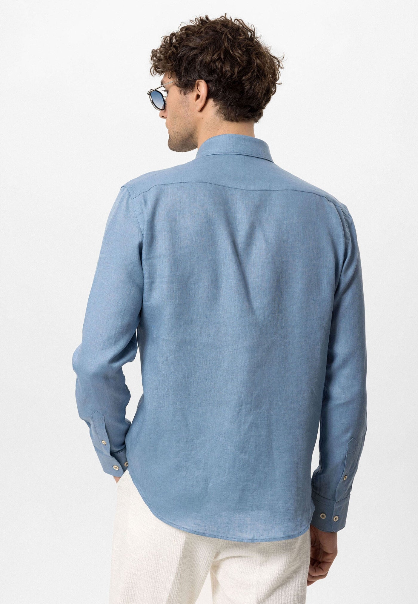 ANTIOCH | 100 % Leinenhemd – Babyblau