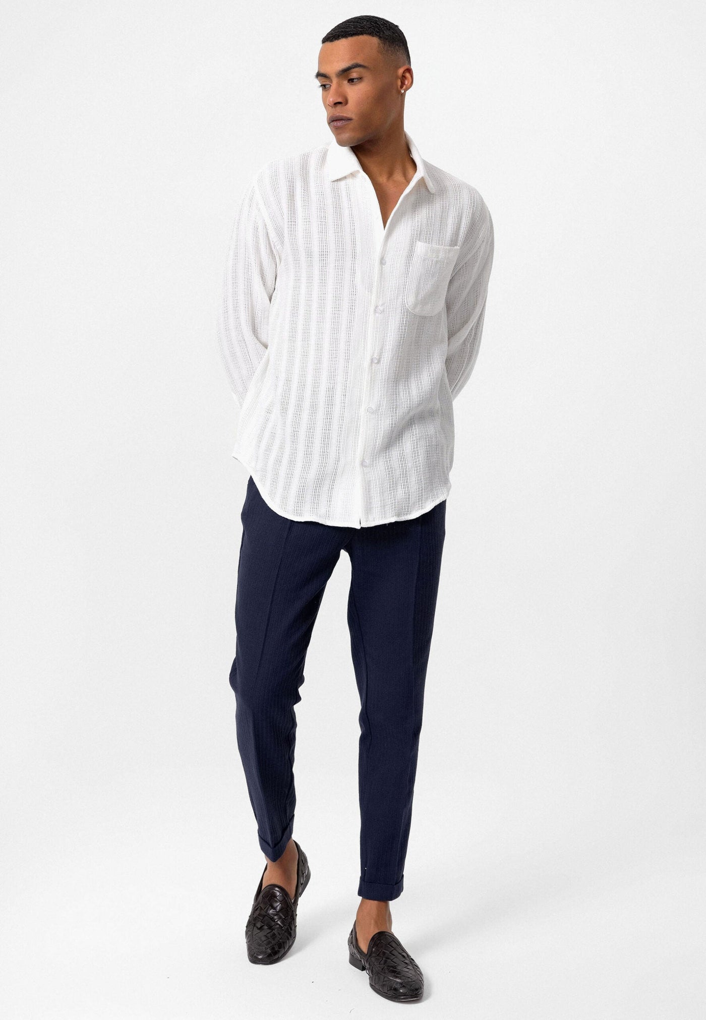 ANTIOCH | Strickhemd – Weiß