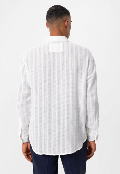 ANTIOCH | Strickhemd – Weiß