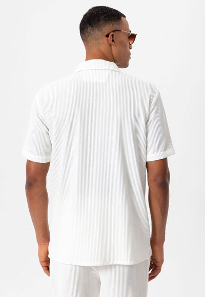 ANTIOCH | Geripptes Hemd – Weiß