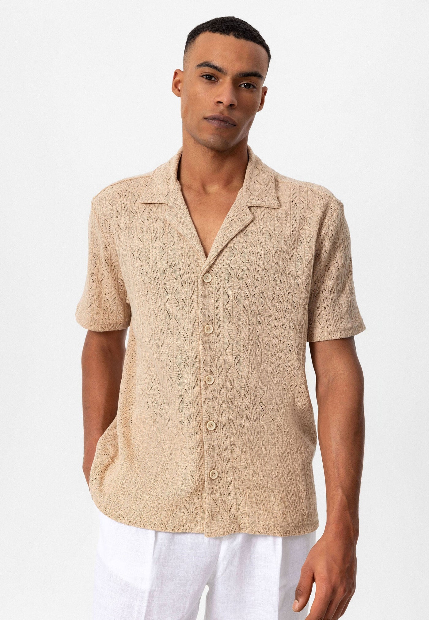 ANTIOCH | Gemustertes Hemd – Creme