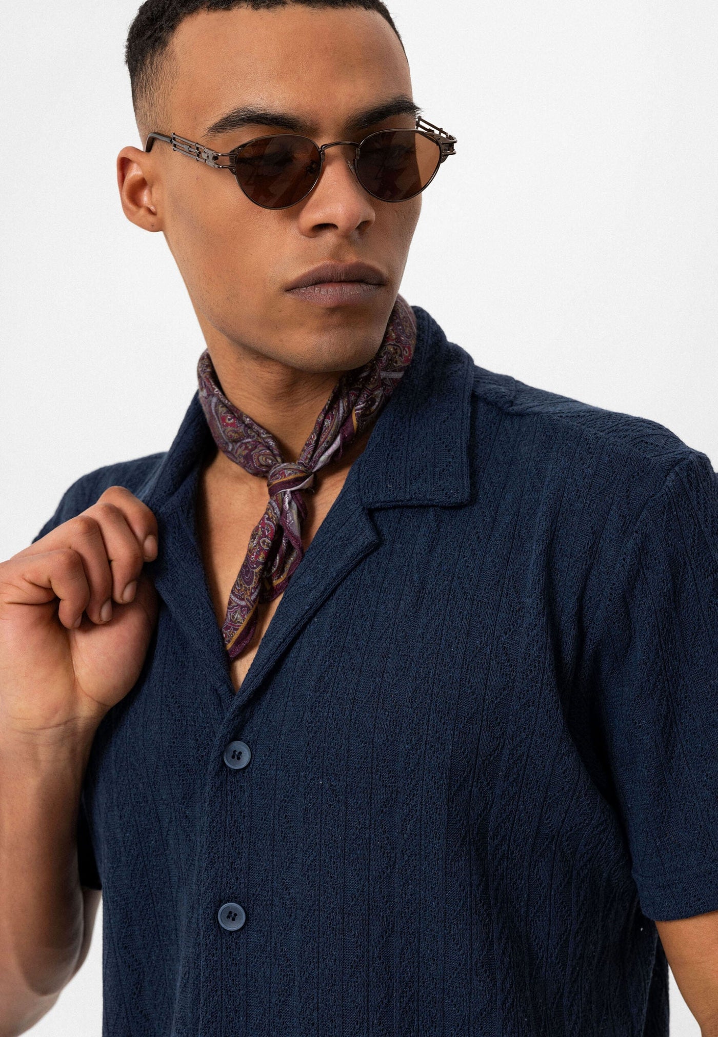 ANTIOCH | Gemustertes Hemd – Blau