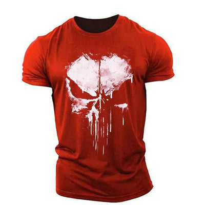 Herren Totenkopf T-Shirt  - Rundhals
